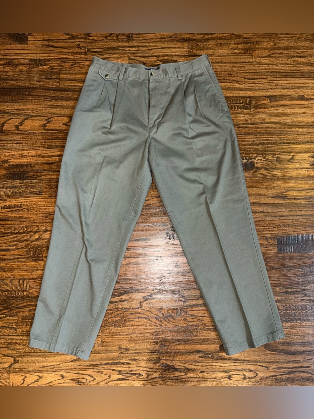 Oak Creek Vintage 90s Green Pleated Khaki Dress Pant 36x30 Classic Fit